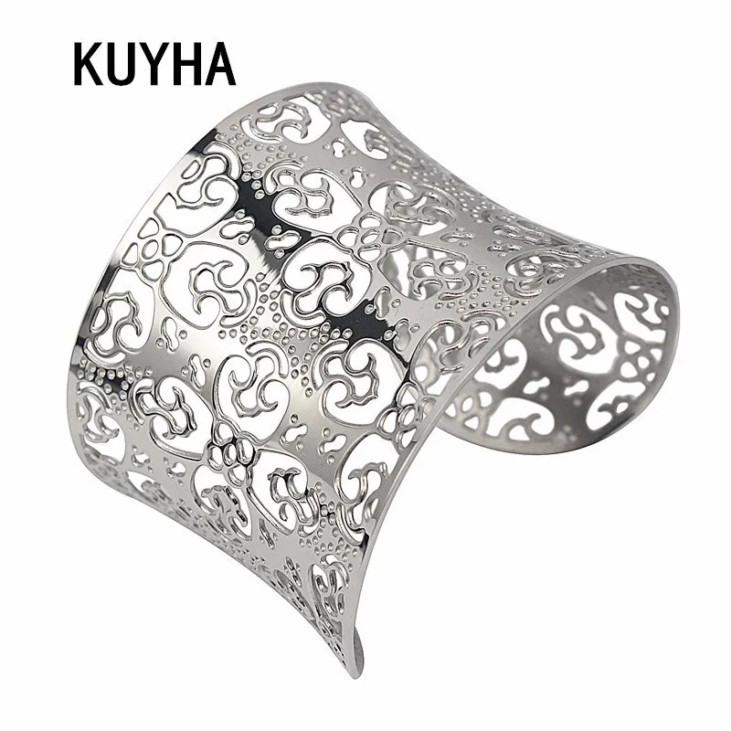 Nail Carved Cuff Bangles Bracelets for Women/Men Jewelry Silver Color Stainless Steel Hollow Pulseiras Femininas
Nail Carved Cuff Bangles Bracelets for Women/Men Jewelry Silver Color Stainless Steel Hollow Pulseiras Femininas