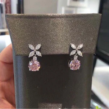 Hot Brand Pure 925 Sterling Silver For Women Pink Stone Earrings Wedding Party Earrings Silver Jewelry Big Design Jewelry
Hot Brand Pure 925 Sterling Silver For Women Pink Stone Earrings Wedding Party Earrings Silver Jewelry Big Design Jewelry
