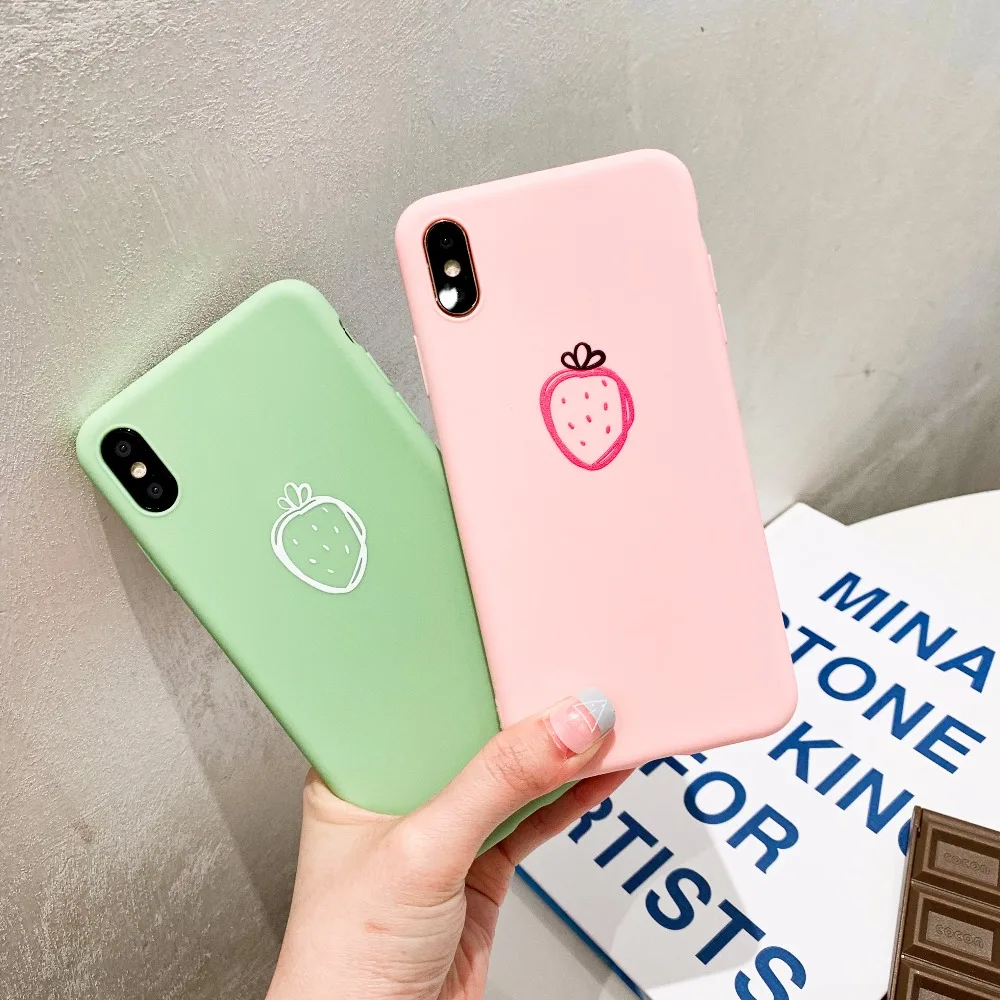 Cute Strawberry fruit Print Cases For iphone XS Max XR X 8 7 plus Phone Case For iphone 6 6s plus Cover Fashion Matte Soft Capa
Cute Strawberry fruit Print Cases For iphone XS Max XR X 8 7 plus Phone Case For iphone 6 6s plus Cover Fashion Matte Soft Capa