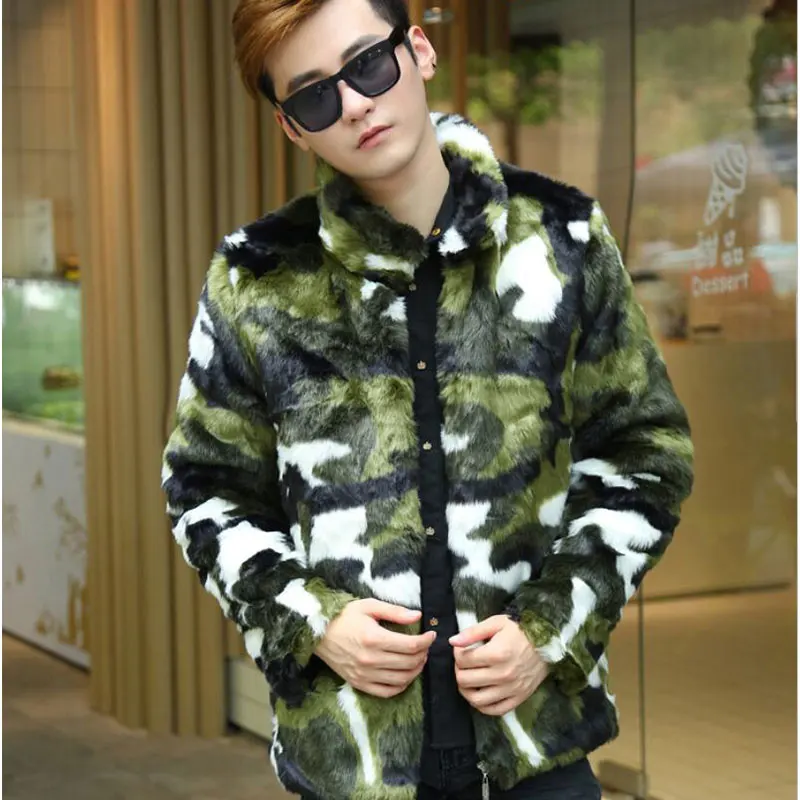Fashion Man Winter Warm Artificial Fur Men's Jackets Leisure Camouflage Coat Male Mink Hooded Coats Faux Fur Rabbit Clothing
Fashion Man Winter Warm Artificial Fur Men's Jackets Leisure Camouflage Coat Male Mink Hooded Coats Faux Fur Rabbit Clothing