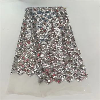Silver 2019 high quality French Nigerian sequins net lace,African tulle mesh sequence lace fabric for party dress 5yards/lot
Silver 2019 high quality French Nigerian sequins net lace,African tulle mesh sequence lace fabric for party dress 5yards/lot