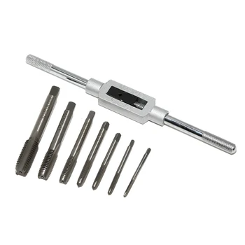 7pcs HSS Metric Screw Plug Tap Set 3F Hand Straight Fluted Thread Tap M3 M4 M5 M6 M8 M12 With Adjustable Tap Wrench 1/16-1/2
7pcs HSS Metric Screw Plug Tap Set 3F Hand Straight Fluted Thread Tap M3 M4 M5 M6 M8 M12 With Adjustable Tap Wrench 1/16-1/2