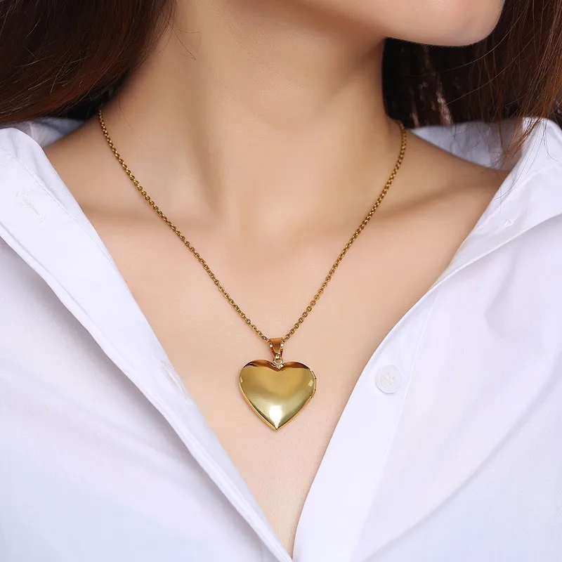 Индивидуальный кулон медальон в форме сердца Vnox для женщин и мужчин ожерелья с