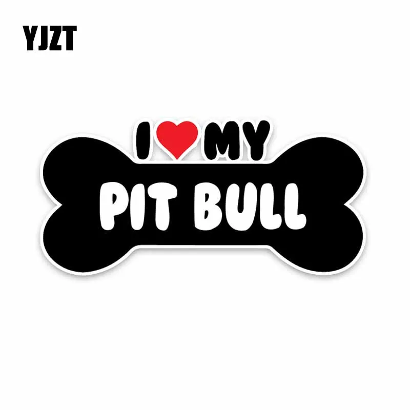Фото ПВХ наклейки для бампера автомобиля 15 х7.1 см I Heart My Pit Bull Dog Bone C1-4158 | Автомобили и
