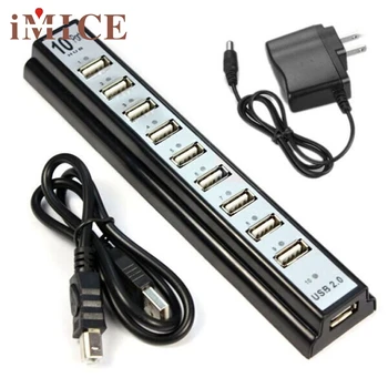 CEL 10 Port Hi-Speed USB 2.0 Hub + Power Adapter for PC Laptop ComputerDEC8
