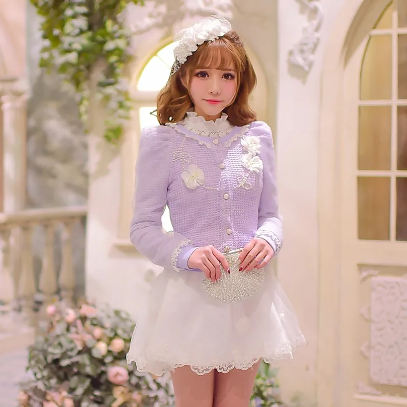 Princess sweet lolita coat Candy rain original 2016 new spring Korean sweater cardigan coat flowers bubble sleeve C16AB6013
Princess sweet lolita coat Candy rain original 2016 new spring Korean sweater cardigan coat flowers bubble sleeve C16AB6013