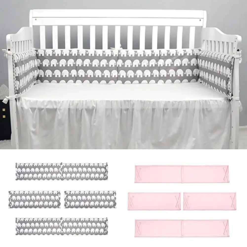 Soft Cute Pad Braided Crib Bumper Knot Pillow Cushion Cradle