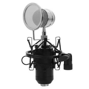 

TGETH BM-8000 Sound Studio Recording Condenser Wired Microphone With 3.5mm Plug Stand Holder Pop Filter For KTV Karaoke