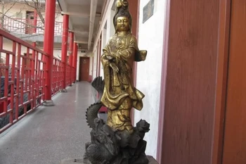 24"China Buddhism Fane classical Bronze Gild Kwan-Yin Bodhisattva Ride on Dragon
24"China Buddhism Fane classical Bronze Gild Kwan-Yin Bodhisattva Ride on Dragon