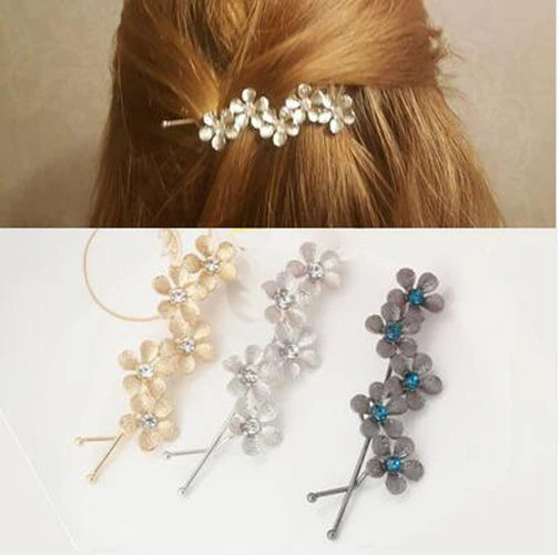 New Flower Rhinestone Women Hair Accessories Plum Floral Hair Clip Girls Hair Pins Sweet Wedding Headwear Silver Gold Barrette
New Flower Rhinestone Women Hair Accessories Plum Floral Hair Clip Girls Hair Pins Sweet Wedding Headwear Silver Gold Barrette