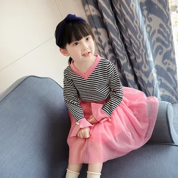 Brand Dresses 2017 Autumn Children's Clothing Toddler White Black Stripe Design Mesh and Patchwork Flare Sleeves for Baby Dress
Brand Dresses 2017 Autumn Children's Clothing Toddler White Black Stripe Design Mesh and Patchwork Flare Sleeves for Baby Dress