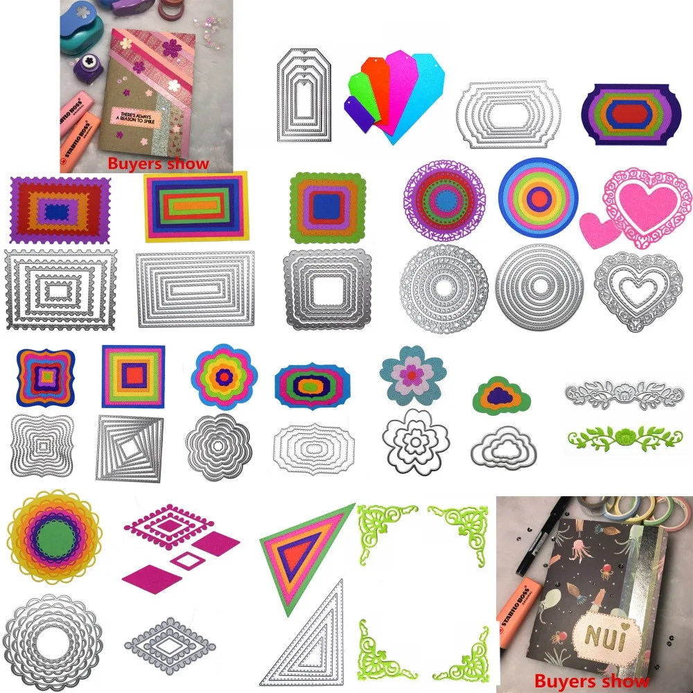 Heart Rectangle Circle Metal Cutting Dies Set for Scrapbooking Die Cutter Paper Card Diy Decorations Embossing
Heart Rectangle Circle Metal Cutting Dies Set for Scrapbooking Die Cutter Paper Card Diy Decorations Embossing