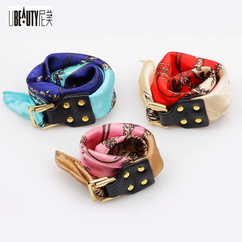 UBUAUTY Silk Scarves Bracelet Scarf Leather Buckle DIY Wrist Bohemian Style Bracelets For Women Jewelry Charms Bracelet
UBUAUTY Silk Scarves Bracelet Scarf Leather Buckle DIY Wrist Bohemian Style Bracelets For Women Jewelry Charms Bracelet