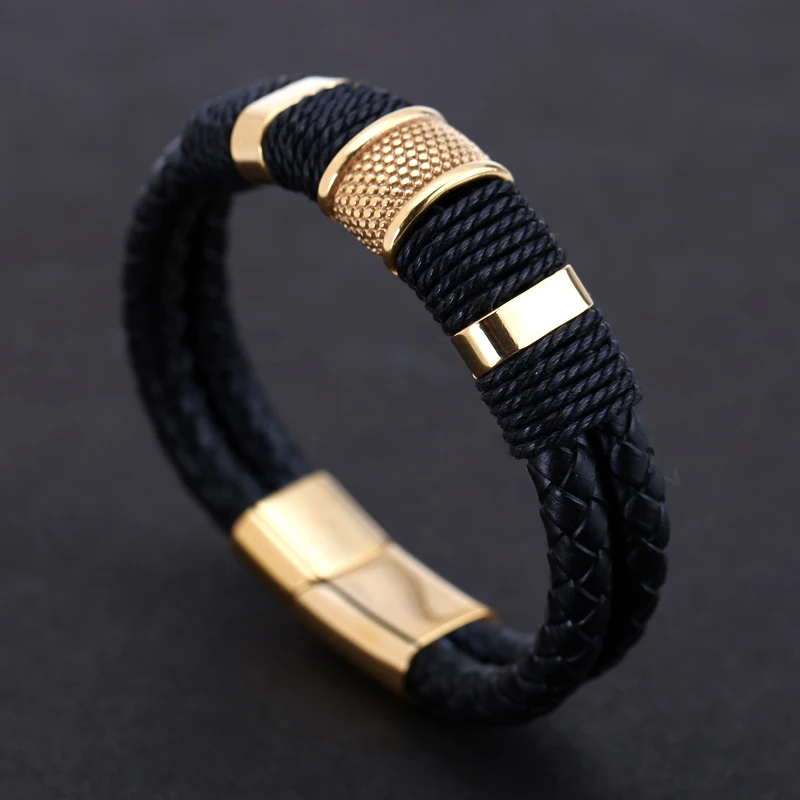 Mcllroy Genuine Leather Bracelet Men Homme Multi-layer Gold/steel/Black Magnet Buckle Mens Bracelets 2019 Punk Jewelry Gifts
Mcllroy Genuine Leather Bracelet Men Homme Multi-layer Gold/steel/Black Magnet Buckle Mens Bracelets 2019 Punk Jewelry Gifts
