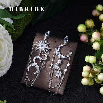 HIBRIDE New Design Star&Moon Shape Dangle Earrings CZ Engagement Weeding Party Gift for Women boucle d'oreille femme 2019 E-428
HIBRIDE New Design Star&Moon Shape Dangle Earrings CZ Engagement Weeding Party Gift for Women boucle d'oreille femme 2019 E-428
