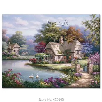 Hand-painted Mediterranean swan lake sitting room adornment wall painting on the canvas art pictures decorative pictures
Hand-painted Mediterranean swan lake sitting room adornment wall painting on the canvas art pictures decorative pictures