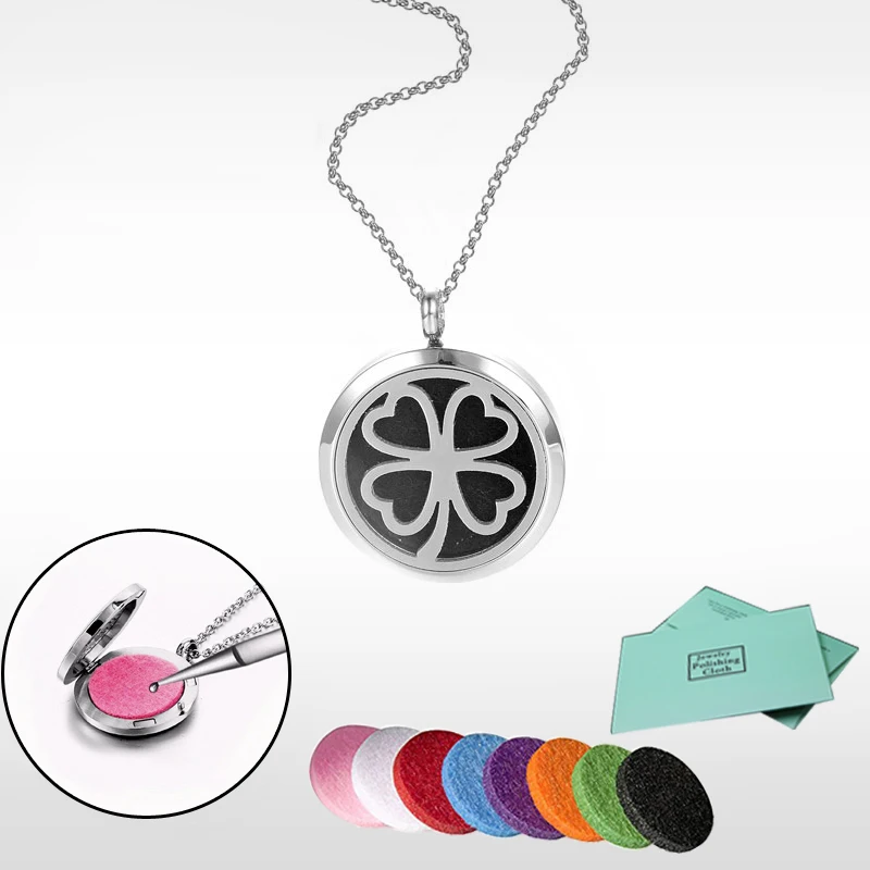 With Chain as Gift! Wholesale 30mm Magnetic 316L Stainless Steel Clover Aromatherapy Diffuser Locket Necklace Jewelry
With Chain as Gift! Wholesale 30mm Magnetic 316L Stainless Steel Clover Aromatherapy Diffuser Locket Necklace Jewelry