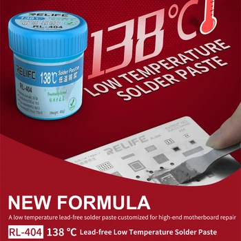 RELIFE RL- 404 138°C low temperature lead-free solder paste customized for high-end motherboard repair
RELIFE RL- 404 138°C low temperature lead-free solder paste customized for high-end motherboard repair