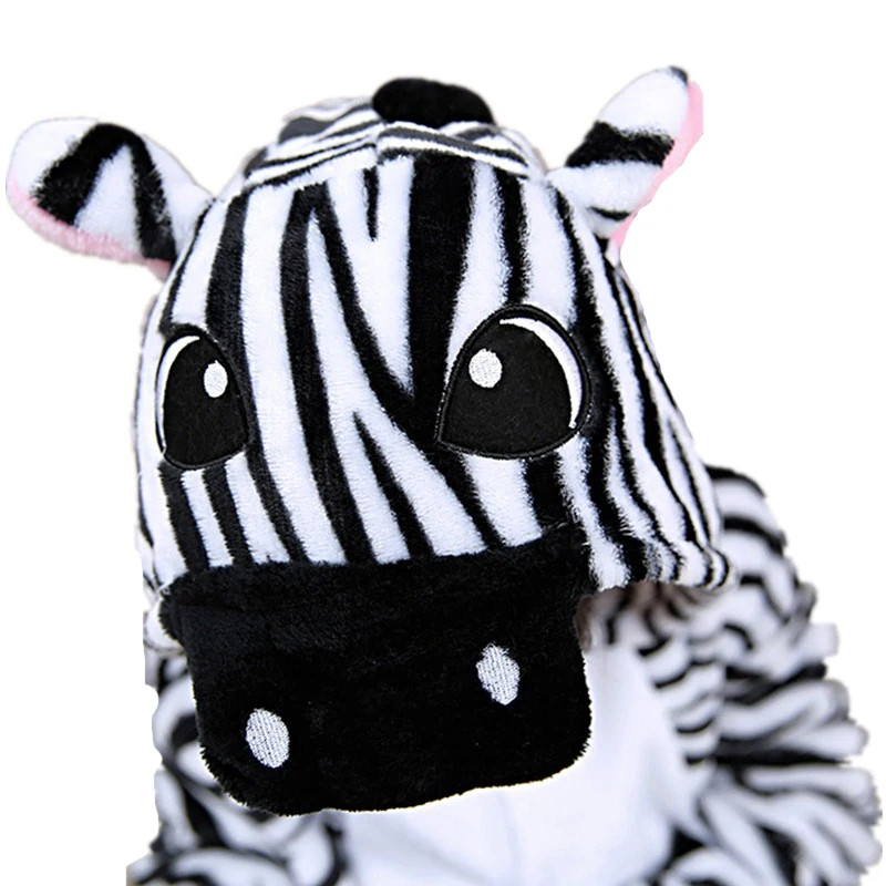 Fantastic Zebra Children Onesies Kigurumi Cartoon Soft Flannel Pajamas Baby One piece Sleepwear Cosplay For Halloween Jumpsuit (4)