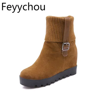 Women Boots Autumn Winter Warm Flock Slip-on Height Increasing Ankle Round Toe 2018 New Sexy Fashion Snow Boots Black Size 34,43
Women Boots Autumn Winter Warm Flock Slip-on Height Increasing Ankle Round Toe 2018 New Sexy Fashion Snow Boots Black Size 34,43