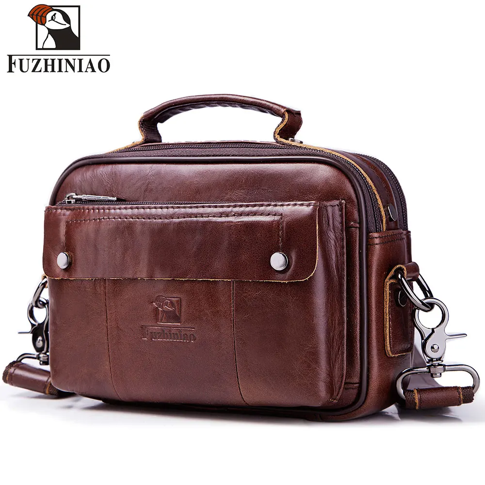 FUZHINIAO New Genuine Leather Men Bag Fashion Male Messenger Bags High Quality Small Business Crossbody Shoulder Handbags Phone
FUZHINIAO New Genuine Leather Men Bag Fashion Male Messenger Bags High Quality Small Business Crossbody Shoulder Handbags Phone