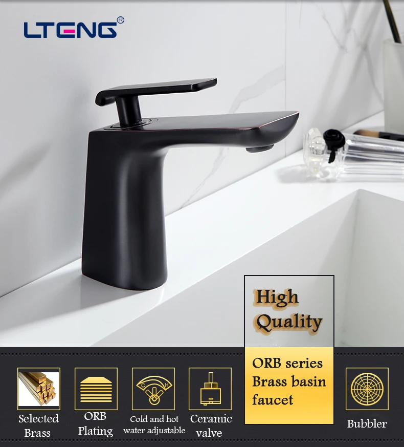 LTENG Black basin faucet Hot and cold tap Single handle Bathroom faucet Selected high quality copper material
LTENG Black basin faucet Hot and cold tap Single handle Bathroom faucet Selected high quality copper material