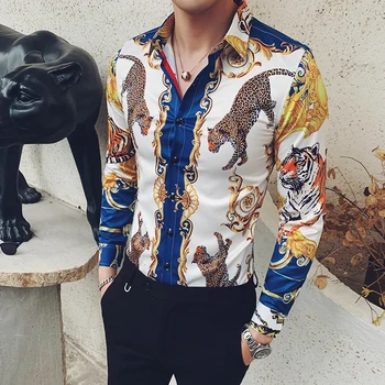 High Quality Tuxedo Shirt Men Autumn New Long Sleeve Men's Social Shirts Dress Streetwear Slim Fit Casual Printed Men Shirts 3XL
High Quality Tuxedo Shirt Men Autumn New Long Sleeve Men's Social Shirts Dress Streetwear Slim Fit Casual Printed Men Shirts 3XL