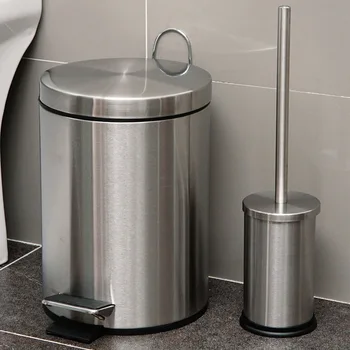 Bathroom Toilet Brush Set 8 Litre Circular Trash Can with Toilet Brush Set 304 Stainless Steel Toilet Brush Holder Trash Can
Bathroom Toilet Brush Set 8 Litre Circular Trash Can with Toilet Brush Set 304 Stainless Steel Toilet Brush Holder Trash Can