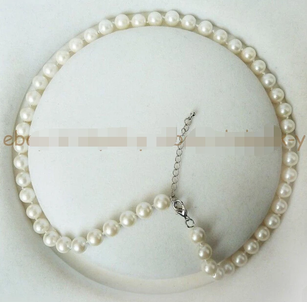 8mm Round white south sea shell pearl necklace 18" Adjustable Length AAA style Fine Noble real Natural free shipping
8mm Round white south sea shell pearl necklace 18" Adjustable Length AAA style Fine Noble real Natural free shipping