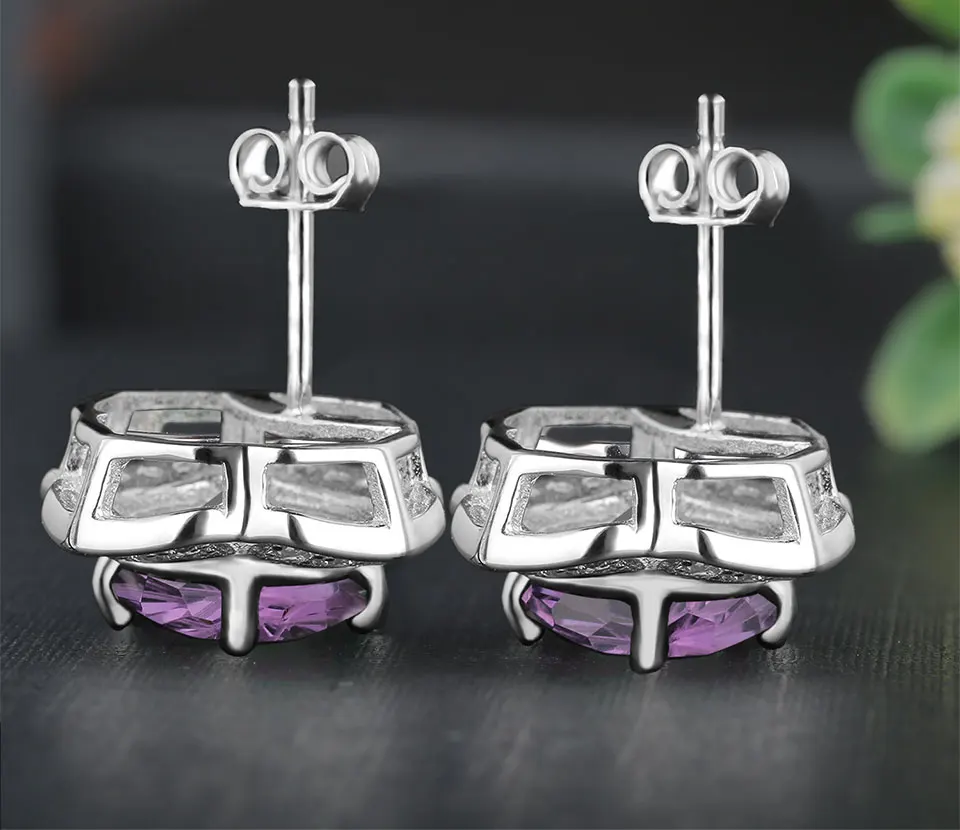 Natural amethyst stud earrings for women KE001A-1_01 (4)