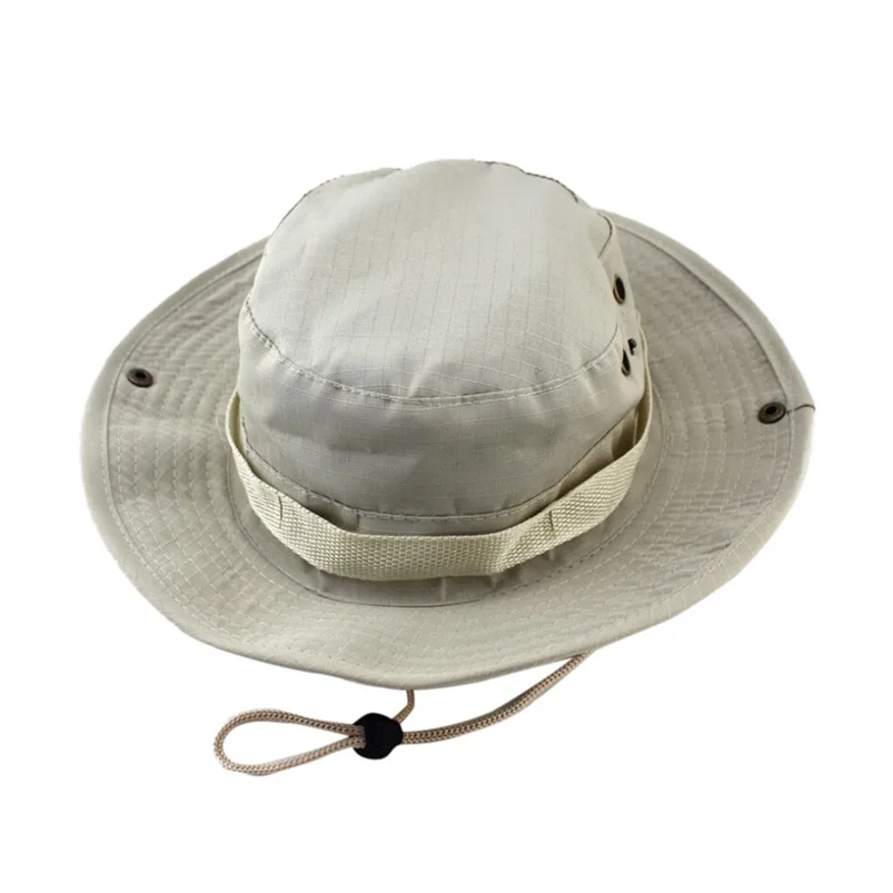 Adjustable Outdoor Camping Climbing Cap 2018 Solid Men Women Fishing Bucket Hat Boonie Hunting Cap Brim Military Army GN #FM28 (4)