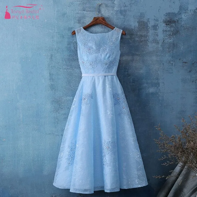TANYA BRIDAL 2019 New Lace O-Neck Formal Homecoming Dress Pink Grey Simple Sleeveless Knee-Length Graduate Dress SS067
TANYA BRIDAL 2019 New Lace O-Neck Formal Homecoming Dress Pink Grey Simple Sleeveless Knee-Length Graduate Dress SS067
