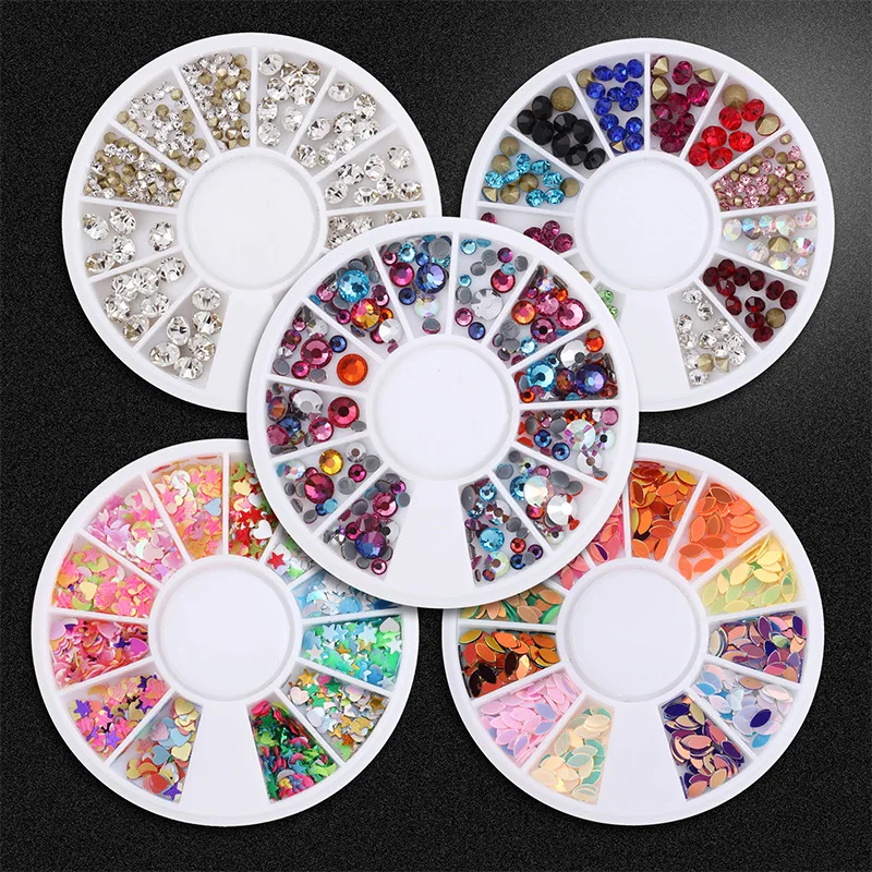5kinds Drilling Jelly Color Rhinestones Flat Bottom Metal Studs Laser Rivet Beads Decor Manicure 3D Nail Art Decoration in Wheel
5kinds Drilling Jelly Color Rhinestones Flat Bottom Metal Studs Laser Rivet Beads Decor Manicure 3D Nail Art Decoration in Wheel