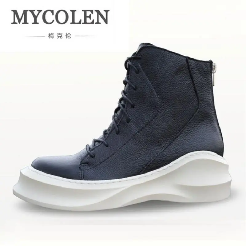 MYCOLEN 2017 New Winter Casual Men Shoes Lace-up + Zipper Flat With High Top Leather Shoes Black Boots Botas De Lluvia
MYCOLEN 2017 New Winter Casual Men Shoes Lace-up + Zipper Flat With High Top Leather Shoes Black Boots Botas De Lluvia