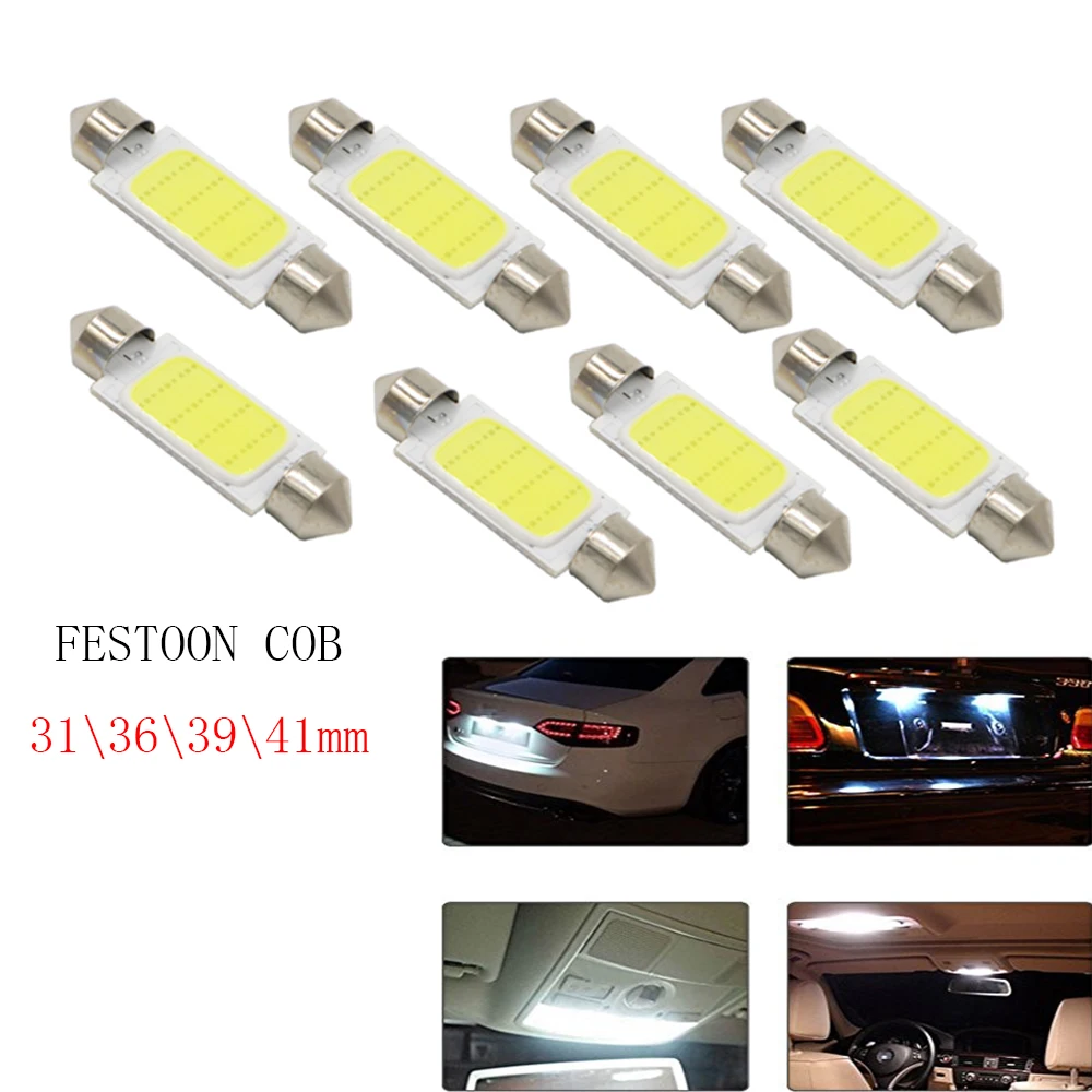 YSY 100pcs 31mm 36mm 39mm 41mm C5W LED COB 12 Chips SMD Bulbs Car Festoon Light Auto Interior Dome Light Lamps 12V 24V White
YSY 100pcs 31mm 36mm 39mm 41mm C5W LED COB 12 Chips SMD Bulbs Car Festoon Light Auto Interior Dome Light Lamps 12V 24V White