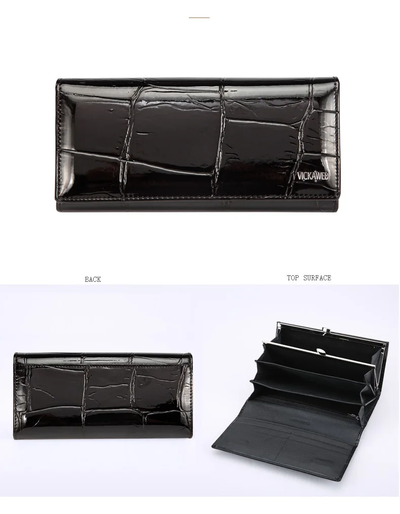 VICKAWEB Magnetic Hasp Wallet Women Genuine Leather Wallet Female Fashion Women Wallets Long Womens Wallets and Lady Coin Purses20170614_013623_011
