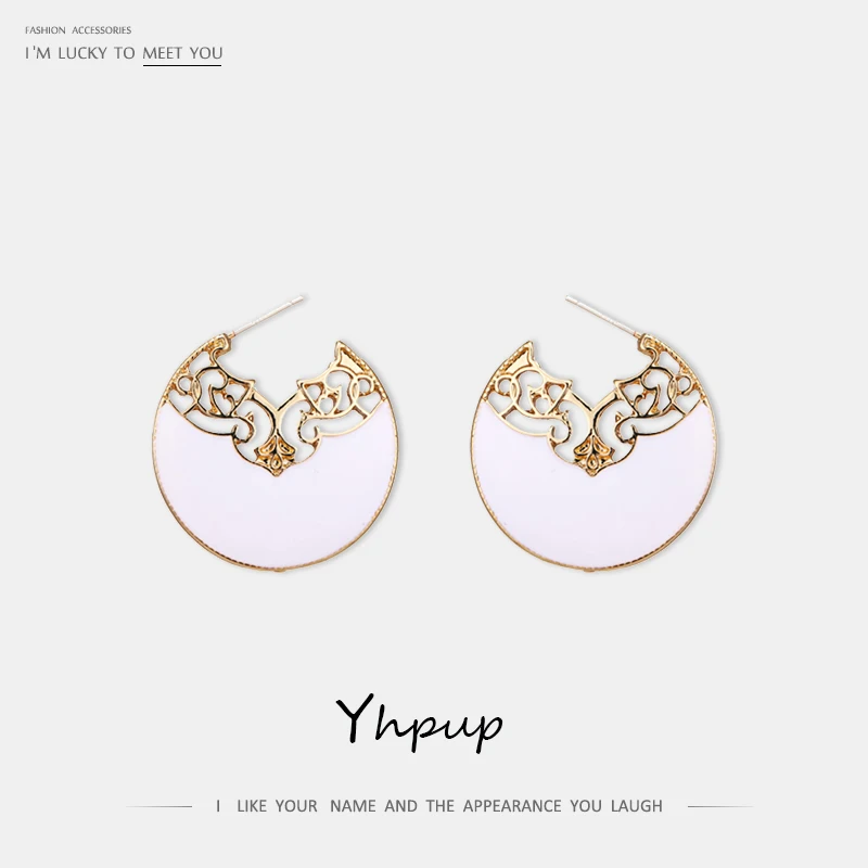 Yhpup New Stylish Round Geometric Stud Earrings Enamel Vintage Hollow Flower Ethnic S925 Jewelry Gift for Female Party orecchini
Yhpup New Stylish Round Geometric Stud Earrings Enamel Vintage Hollow Flower Ethnic S925 Jewelry Gift for Female Party orecchini