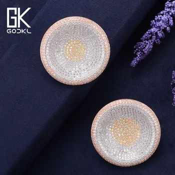 GODKI Luxury Round Cubic Zircon Nigerian Big Stud Earrings For Women Wedding African Bridal Earrings boucle d'oreille femme 2018
GODKI Luxury Round Cubic Zircon Nigerian Big Stud Earrings For Women Wedding African Bridal Earrings boucle d'oreille femme 2018