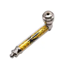 Portátil clássico tubo de metal jamaica rasta folha tabaco filting detectores de fumo da tubulação & tela de tubulação com cobertura(China)