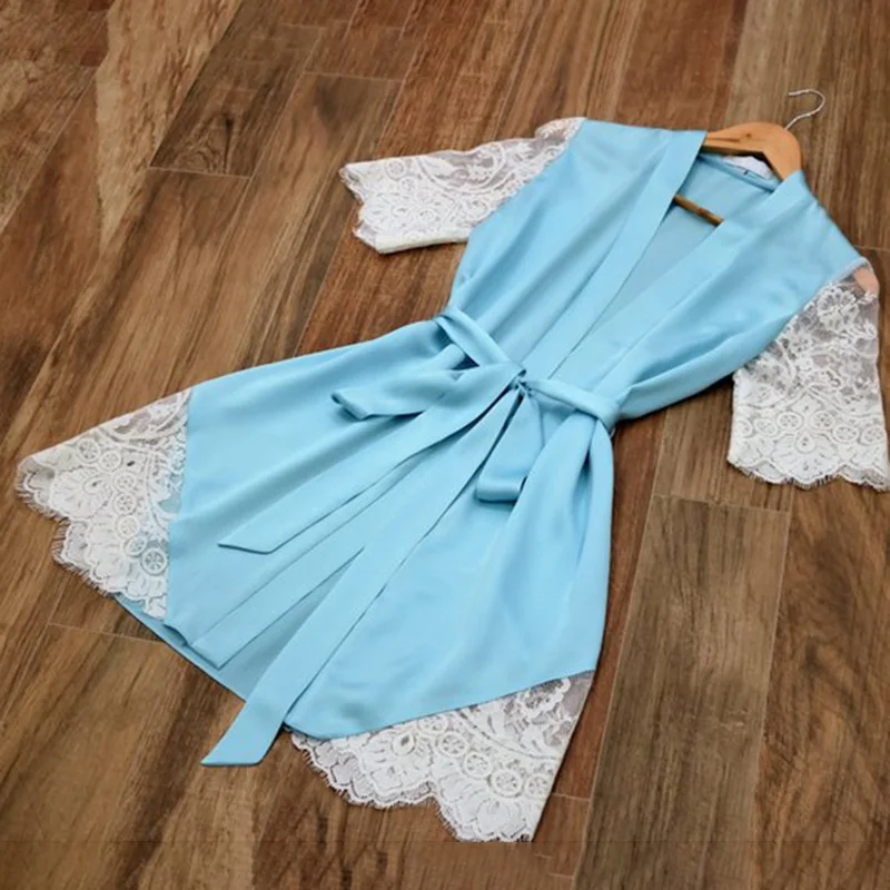 Silk Kimono Robe Bathrobe Women Silk Sexy Lace Patchwork Short Sleeve Robes Ladies Bandage Dressing Gowns Sleepwear
Silk Kimono Robe Bathrobe Women Silk Sexy Lace Patchwork Short Sleeve Robes Ladies Bandage Dressing Gowns Sleepwear