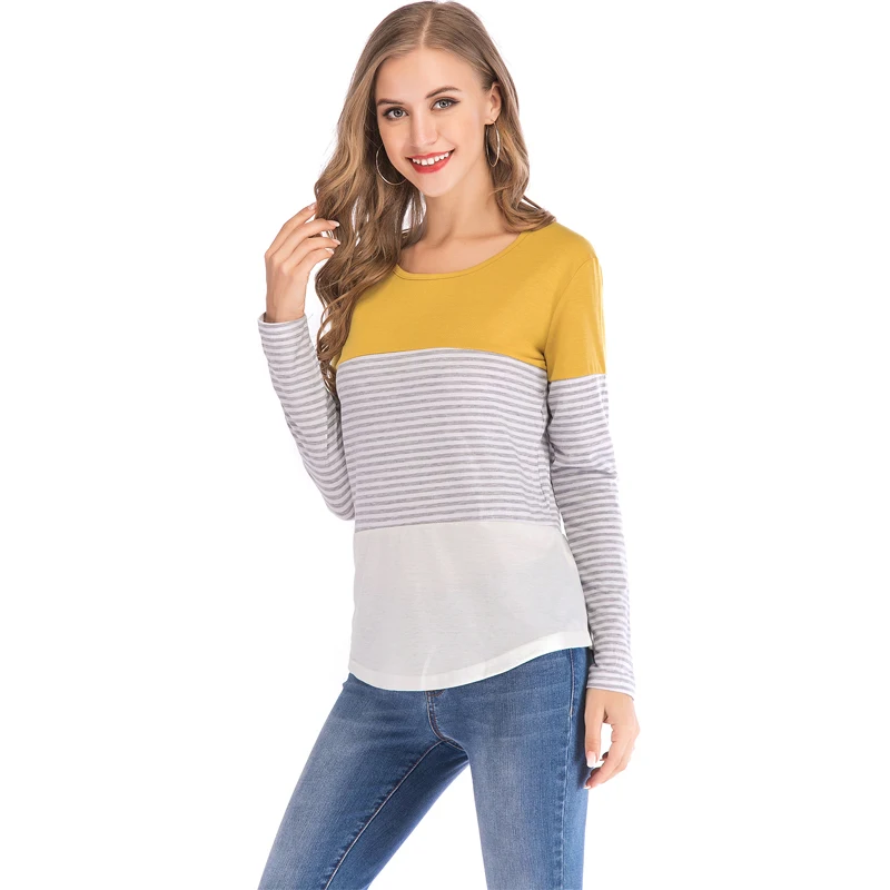 FLORATA 2018 Korean Casual T Shirt Women Striped T-Shirt O Neck Long Sleeves Long Tee Shirt female Tops Tunics Black/Yellow
FLORATA 2018 Korean Casual T Shirt Women Striped T-Shirt O Neck Long Sleeves Long Tee Shirt female Tops Tunics Black/Yellow