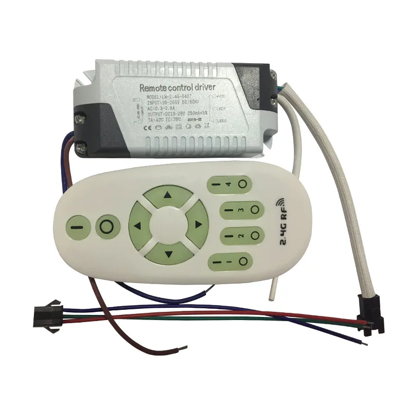 1X Newest constant current dimmable & color adjustable led driver 90-265V input 4-7W with 2.4G RF wireless remote controller
1X Newest constant current dimmable & color adjustable led driver 90-265V input 4-7W with 2.4G RF wireless remote controller
