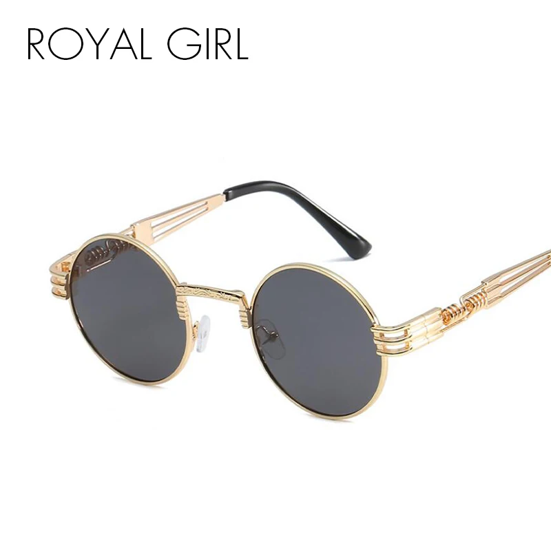ROYAL GIRL Steampunk Round Sunglasses Women Brand Designer Polarized Black Pink Eyeglasses Men Metal Spring Legs Oculos ss417
ROYAL GIRL Steampunk Round Sunglasses Women Brand Designer Polarized Black Pink Eyeglasses Men Metal Spring Legs Oculos ss417