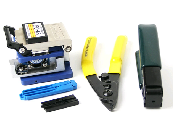 6 in1 Optical fiber tools ket with FC-6S optical fiber cleaver Double Miller clamp Optical fiber stripping knife+Kevlar scissors
6 in1 Optical fiber tools ket with FC-6S optical fiber cleaver Double Miller clamp Optical fiber stripping knife+Kevlar scissors