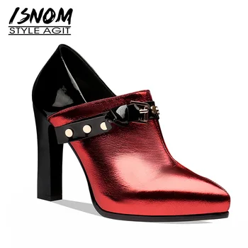 ISNOM Cow Leather Pumps Women Pointed Toe Zip Footwear Platform Shoes Female High Heels Stud Shoes Woman Spring 2019 New
ISNOM Cow Leather Pumps Women Pointed Toe Zip Footwear Platform Shoes Female High Heels Stud Shoes Woman Spring 2019 New