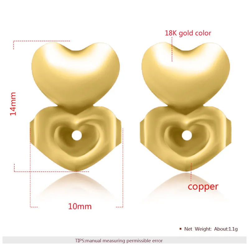 Ms Betti heart clover crown earring listers back set05