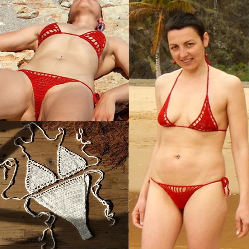 Hand Crochet Hot Bikini Red Women Sexy Micro Swimwear Beach Sunbathing Lingerie Set
Hand Crochet Hot Bikini Red Women Sexy Micro Swimwear Beach Sunbathing Lingerie Set