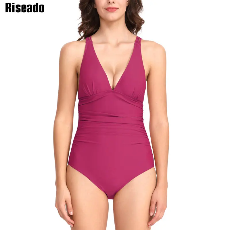 Riseado New One Piece Swimsuit Solid Deep V Swimwear Women Double Cross Bandage Push Up Bathing Suits Summer Beachwear
Riseado New One Piece Swimsuit Solid Deep V Swimwear Women Double Cross Bandage Push Up Bathing Suits Summer Beachwear