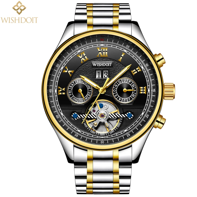 WISHDOIT New 2018 Men Full-automatic Mechanical Watch Tourbillon Luxury Fashion Brand Stainless Steel Man Multifunctional Watch
WISHDOIT New 2018 Men Full-automatic Mechanical Watch Tourbillon Luxury Fashion Brand Stainless Steel Man Multifunctional Watch