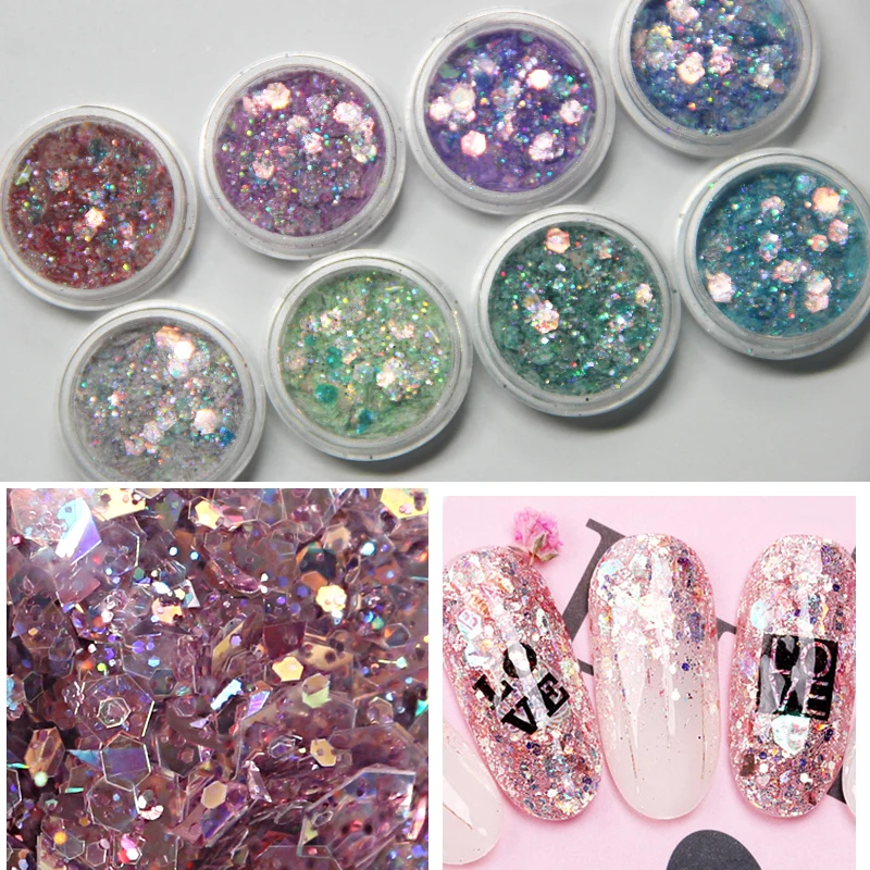 LAKIMU 8 Colors Sequins Mirror Effect Decoration Shiny Nail Art Glitter Decoration Chrome Holographic Nail Glitter Top for Nails
LAKIMU 8 Colors Sequins Mirror Effect Decoration Shiny Nail Art Glitter Decoration Chrome Holographic Nail Glitter Top for Nails